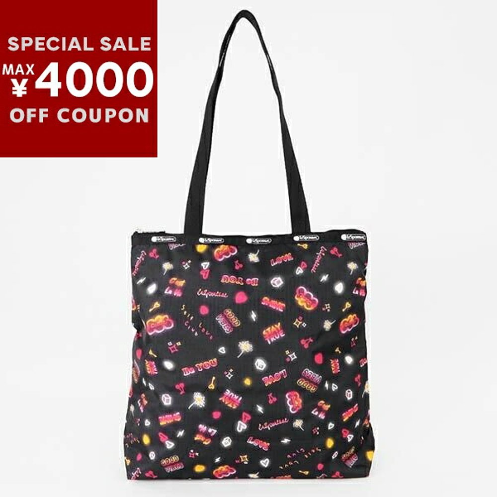日本直邮LeSportsac 女士手提包 EASY MAGAZINE TOTE 霓虹风格可