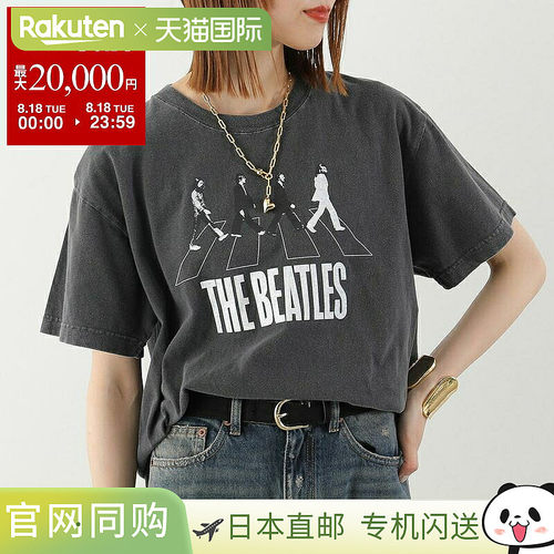 日本直邮GOODROCKSPEED THE BEATLES 女士短袖T恤 圆领棉质印花 2