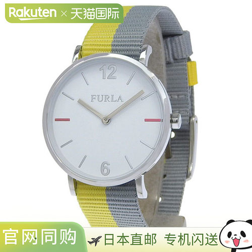 日本直邮Furla 女士腕表不锈钢 x 尼龙 x 灰色GIADA 款33 毫米白R