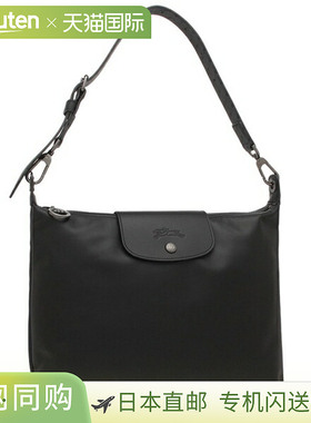 日本直邮Longchamp 单肩包 Pliage Extra Hobo 包 M 码 黑色 女士