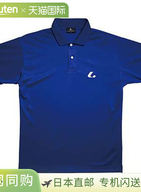 日本直邮LUCENT Polo 衫 男女士比赛衬衫 带领 蓝色短袖上衣 吸汗