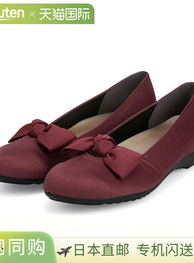 日本直邮浅口鞋舒适低跟缎带女鞋杏仁形鞋头绒面革漆皮ARCH CONTA