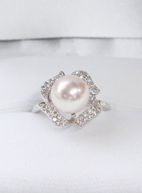 珍珠指环 均码 银色 优质Akoya Pearl 宇和岛珍珠