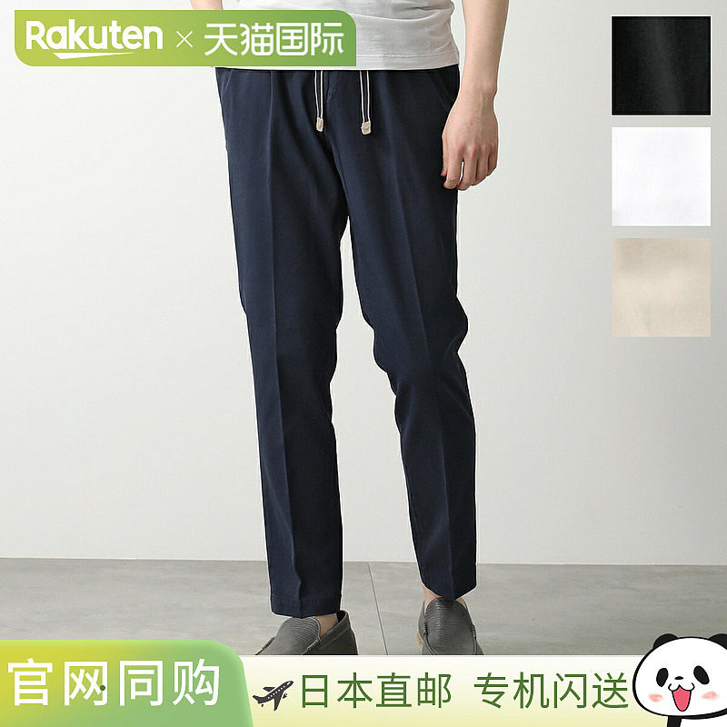 DEVORE Incipit Slacks DVR14 A032 男士棉丝单褶锥形弹力抽绳裤