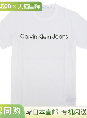 日本直邮Calvin Klein 男女T恤 M 纯棉 白色 J30J322552WHM CALVI