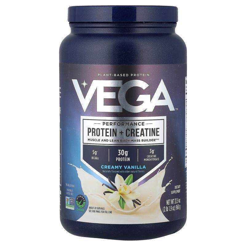 维加,Plant-Based Performance Protein + Creatine, Creamy Vani