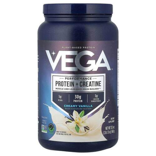 维加,Plant-Based Performance Protein + Creatine, Creamy Vani