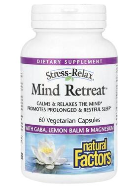 Natural Factors,Stress-Relax，Mind Retreat，60 粒素食胶囊