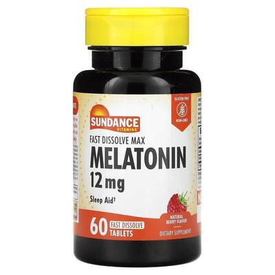 Sundance,Fast Dissolve Max Melatonin, Natural Berry