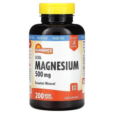 Sundance,Ultra Magnesium, 500 mg, 200 Coated Caplets