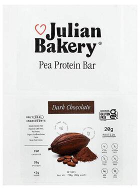 Julian Bakery,Pea Protein Bar, Dark Chocolate, 12 Bars, 2.1