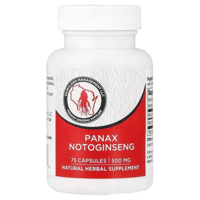 Dairyland Ginseng,Panax Notoginseng, 500 mg, 75 Capsules