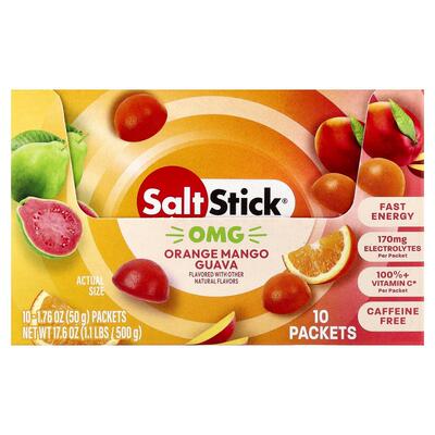 SaltStick,Energy Gummies, Orange Mango Guava, 10 Packets, 1.
