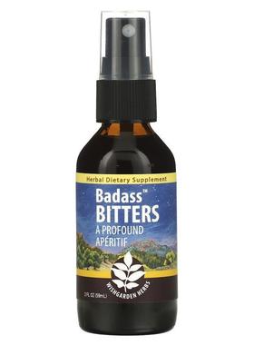 WishGarden Herbs,Badass Bitters，一种醇厚开胃酒，2 液量盎司5