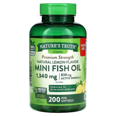 Nature's Truth,Mini Fish Oil, Premium Strength, Natural Lemo