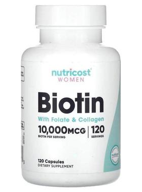 Nutricost,Women, Biotin With Folate &amp;amp;amp; Collag