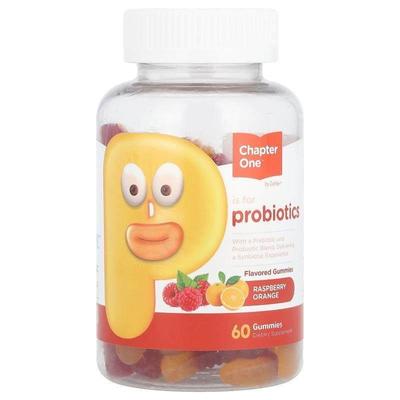 Chapter One,Probiotic Gummies, Raspberry Orange, 60 Gummies