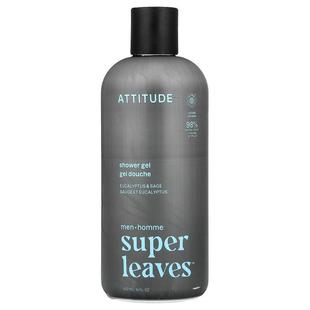 爱的态度,Super Leaves™, Shower Gel, For Men, Eucalyptus &