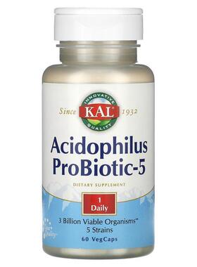 KAL,Acidophilus ProBiotic-5, 60 VegCaps