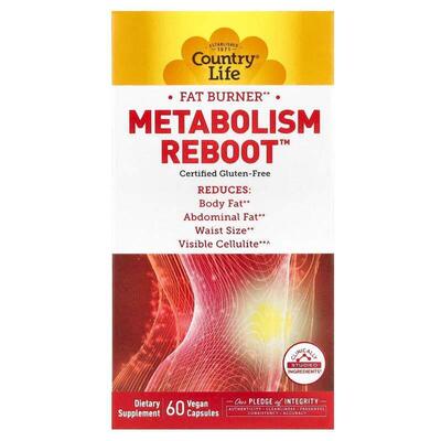 乡村生活,Metabolism Reboot, Fat Burner, 60 Vegan Capsules