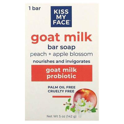 Kiss My Face,Goat Milk Bar Soap, Peach + Apple Blossom, 5 oz