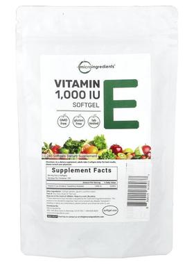 Micro Ingredients,Vitamin E, 1,000 IU, 240 Softgels (500 IU
