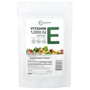 Micro Ingredients,Vitamin E, 1,000 IU, 240 Softgels (500 IU
