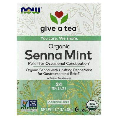 诺奥,give a tea™, Organic Senna Mint, Caffeine Free