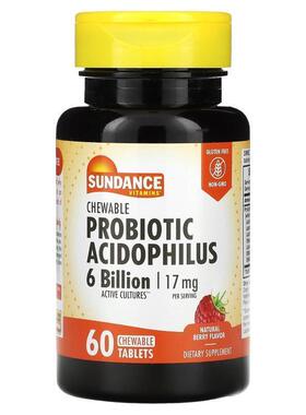 Sundance,Chewable Probiotic Acidophilus, Natural Berry, 8.5
