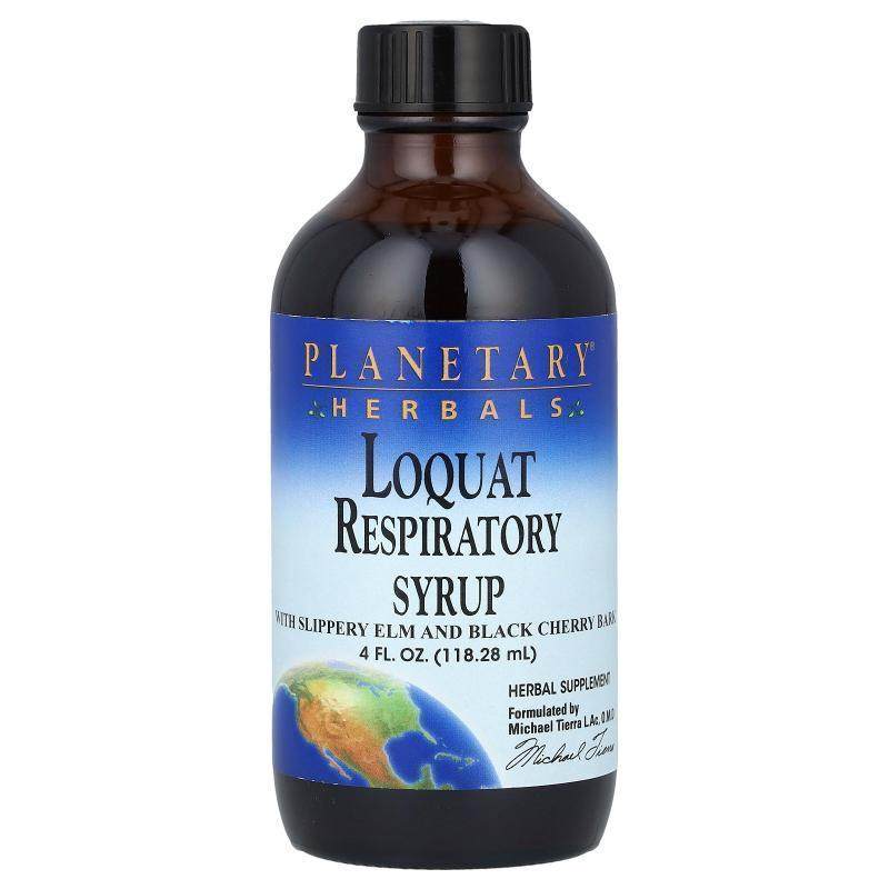 Planetary Herbals,Loquat Respiratory Syrup, 4 fl oz (118.28