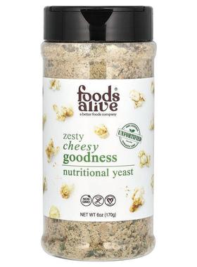 Foods Alive,Nutritional Yeast, Zesty Cheesy Goodness, 6 oz (