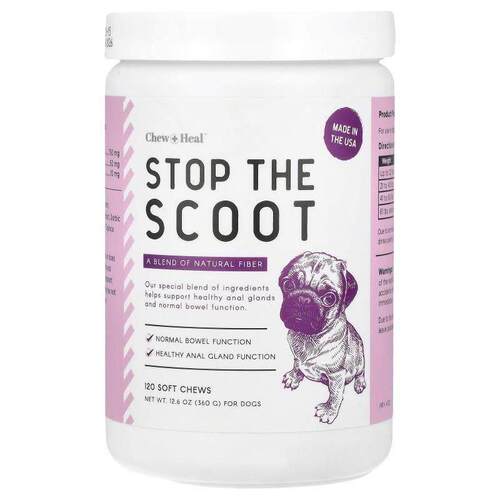 Chew + Heal,Stop The Scoot, For Dogs, 120 Soft Chews, 12.6 o