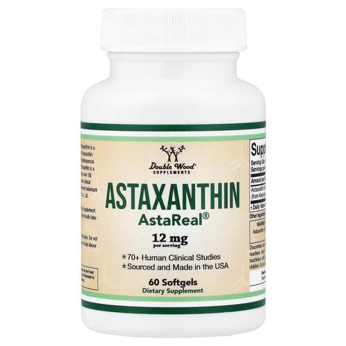 Double Wood Supplements,Astaxanthin AstaReal®, 12 mg, 60 Sof