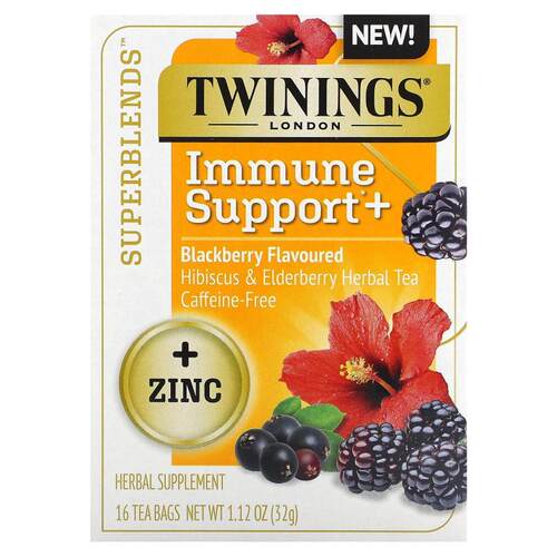 川宁,Immune Support +，木槿和接骨木果草本茶，黑莓，无咖啡萃1