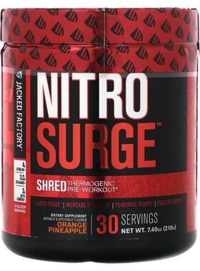 Jacked Factory,Nitro Surge，Shred 锻炼前产热产品，西瓜味