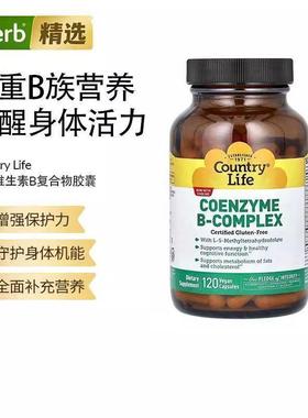 Country Life乡村生活辅酶化B族复合维生素胶囊含叶酸胆碱肌醇