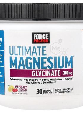Force Factor,Ultimate Magnesium Glycinate Drink Mix, Raspber
