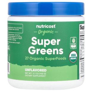 Nutricost,Organic Super Greens, Unflavored, 11 oz (309 g)