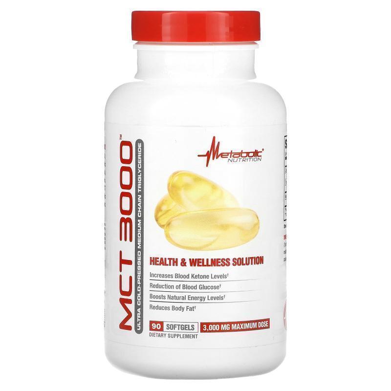 Metabolic Nutrition,MCT 3000, 1,000 mg, 180 Softgets