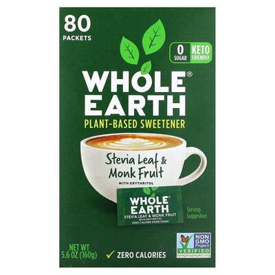 Whole Earth,甜叶菊叶和罗汉果，80 包，5.6 盎司（160 克）