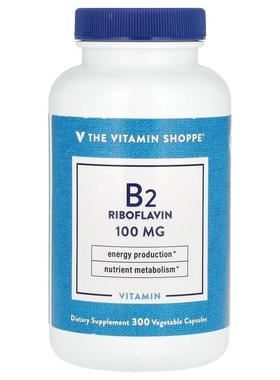 The Vitamin Shoppe,Vitamin B2 Riboflavin, 100 mg, 300 Vegeta
