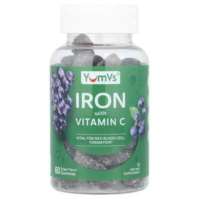 Yum-Vs,铁与维生素 C 软糖，葡萄味