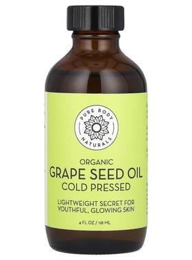 Pure Body Naturals,Organic Grape Seed Oil, 4 fl oz (118 ml)