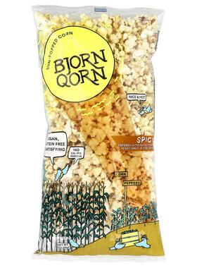 BjornQorn,Sun-Popped Corn, Spicy, 3 oz (85 g)