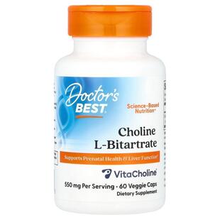Doctor's Best,Choline L-Bitartrate, 550 mg, 60 Veggie Caps (