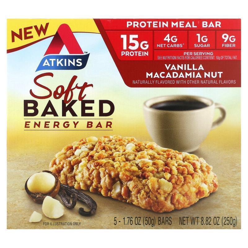 阿特金斯,Soft Baked Energy Bar, Vanilla Macadamia Nut