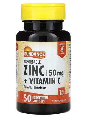 Sundance,Absorbable Zinc + Vitamin C, 50  Quick Release Soft