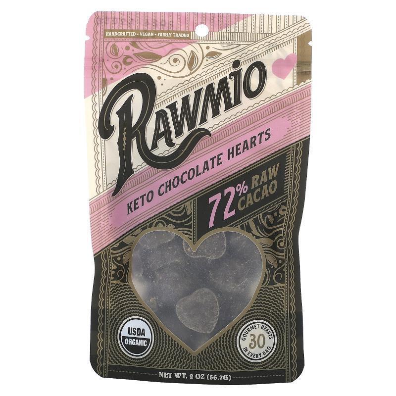 Rawmio,White Chocolate Hearts, 40% Raw Cacao, 2 oz (56.7 g)