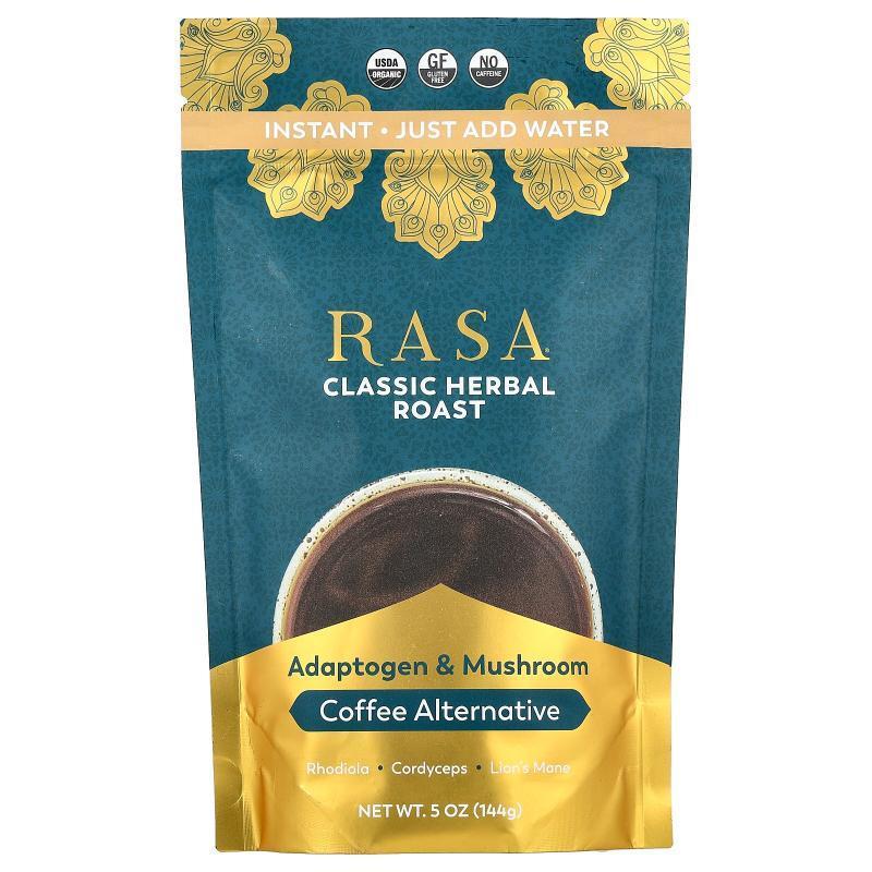 Rasa,适应原和蘑菇咖啡替代品，速溶，经典草本烘焙，5 盎司（144