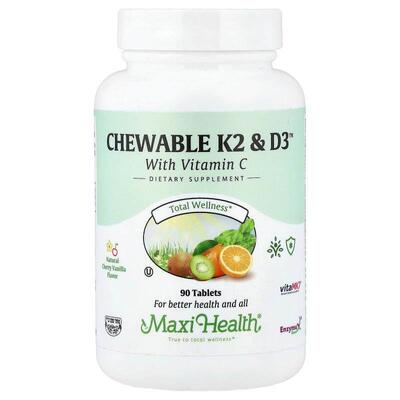 Maxi Health,Chewable K2 & D3™, Natural Cherry Vanilla, 9
